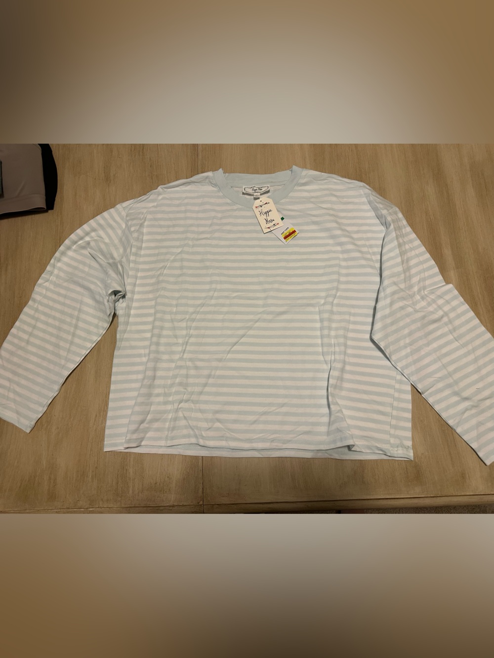 Hippie Rose Light Blue & White Striped Long-Sleeve Shirt